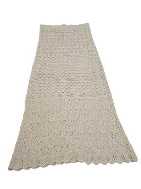 And Now This Women's Cotton Crochet Knit Maxi Skirt NWOT
